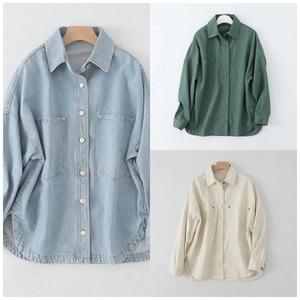 Primavera e autunno nuovi abiti da strada <span class=keywords><strong>camicia</strong></span> da <span class=keywords><strong>donna</strong></span> <span class=keywords><strong>jeans</strong></span> casual con giacca in denim lavato - Product Image 2