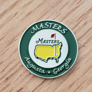 Marqueur de balle de golf magnétique en émail souple, prix d'usine, marqueur de balle de golf Masters, accessoires de golf - Product Image 1