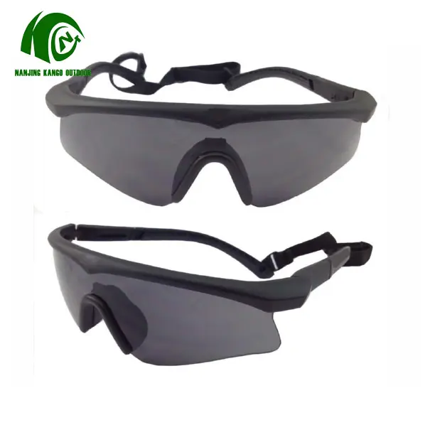 Explosion-proof kacamata 3 lensa PC UV400 kacamata taktis CS custom oem kacamata hitam taktis