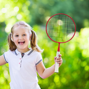 Racchetta da <span class=keywords><strong>Badminton</strong></span> offensiva multicolore per bambini con struttura in lega di ferro e acciaio con copertura in alluminio per giochi di giocattoli sportivi, tra cui volani - Product Image 4