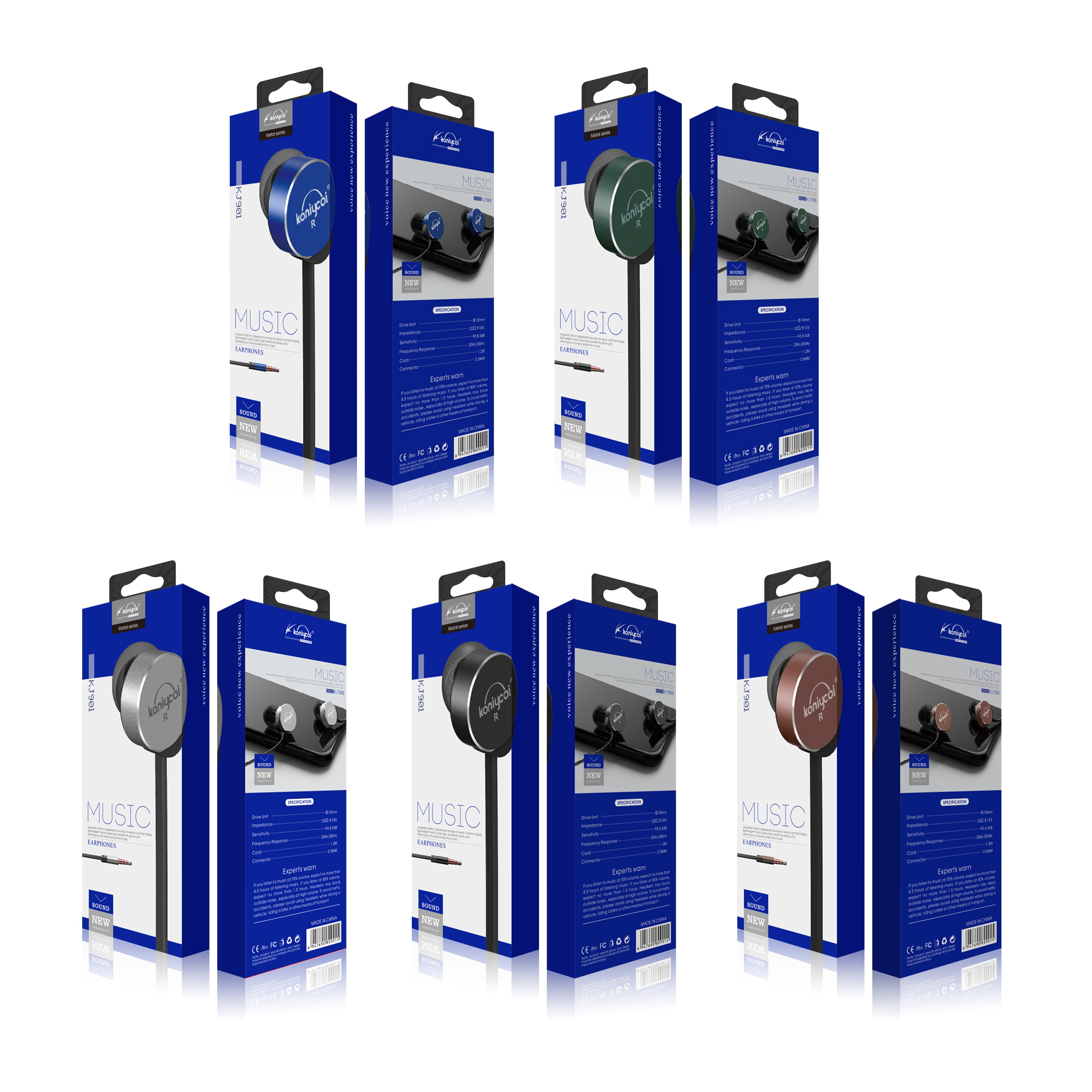 2021 новая трендовая подвеска koniycoi Kj901 проводные наушники-вкладыши 3,5 мм наушники Водонепроницаемые Oem металлические спортивные гарнитуры цены по прейскуранту завода-изготовителя