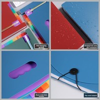 Carpeta de Archivo Tipo Acordeón, Multiusos, de Gran Capacidad, con Tres Lados Sellados, de Polipropileno, con Páginas Interiores de Colores, para Oficina
