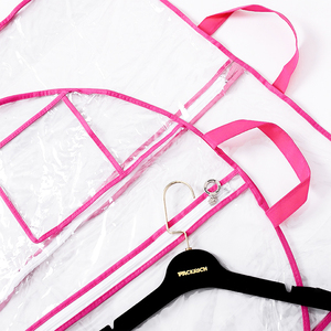 Vestido <span class=keywords><strong>de</strong></span> Novia Lavable con Logotipo Personalizado, Cubierta Transparente <span class=keywords><strong>de</strong></span> Pvc con Cremallera Colgante, Traje, Bolsa <span class=keywords><strong>de</strong></span> Ropa <span class=keywords><strong>Rosa</strong></span> - Product Image 4