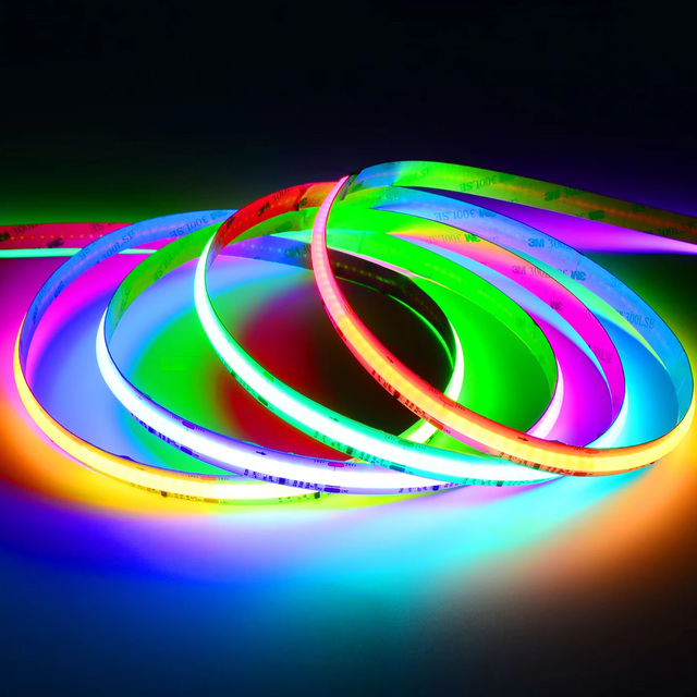 RGB COB LED Strip Light Ra90/5m Dimmable Multicolor Flexible Tape TV Bedroom Party DIY Decoration DC24V/12V Remote Control USB