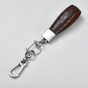 Crocodile Leather <b>Car</b> Keychain Zinc Alloy Luxury Keyring For Men And Women - Product Image 1