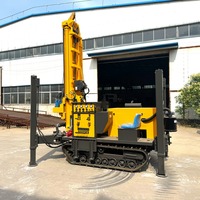 Foreuse hydraulique diesel sur chenilles de 350 m pour puits d'eau, machine de forage de puits pour l'approvisionnement en eau minier