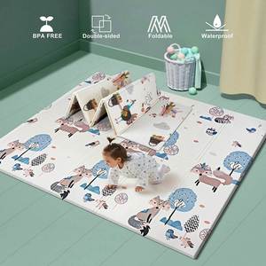 Tapis de jeu pour bébé pliable, réversible, double face, imperméable, en mousse épaisse - Product Image 1