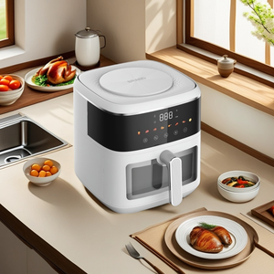 Freidora <span class=keywords><strong>de</strong></span> Aire Digital Inteligente sin Aceite <span class=keywords><strong>de</strong></span> 5.5L con Pantalla Visual <span class=keywords><strong>de</strong></span> Vidrio - Product Image 4