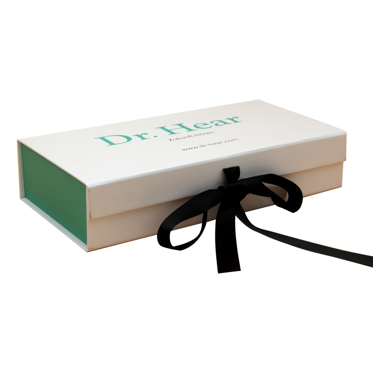 custom logo print flat packing folding magnetic matt luxury gift box cardboard folding packaging boxes with ribbon