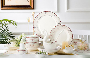 2025 Mới Châu Âu Đơn Giản Baroque 60-Mảnh Gốm Bộ Đồ Ăn Đặt Phnom Penh Mười Ăn Xương Trung Quốc Bộ Đồ Ăn Bộ - Product Image 3