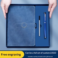 Ensemble cadeau de haute qualité avec gravure laser gratuite, stylo et recharge, carnet en PU rigide avec boucle