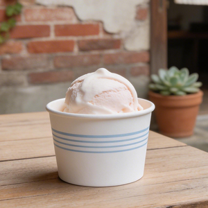 Gobelets en papier kraft biodégradable personnalisés avec logo imprimé, jetables, pour crème glacée et desserts, 3oz, 5oz, 8oz, 12oz, 16oz - Product Image 1