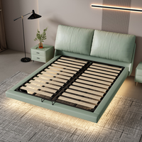 Prix pas cher Chambre française de luxe moderne avec rangement en bois lit King Queen double taille en tissu rembourré de créateur italien européen