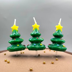 Christmas Tree Shaped Birthday <b>Candle</b> An Edible Festive Cake Topper for Holiday Themed Celebrations - Product Image 1