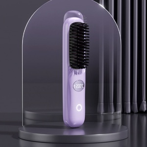 160./180./200. Brosse lissante sans fil pour cheveux, brosse lissante portable pour la maison et les voyages, rechargeable par type C - Product Image 2