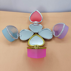 Frosted bán trong suốt hình trái tim nhựa trẻ em Mỹ phẩm lưu trữ đồ trang sức hộp máy tính để bàn hộp cho Bông Tai Nhẫn với gương - Product Image 3