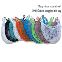 Portable réutilisable épicerie fruits légumes sac en gros coton biologique maille filet sac pour la taille de couleur personnalisée