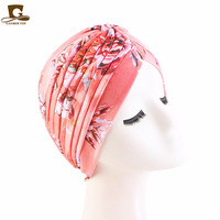 Le nouveau chapeau turban musulman indien plissé à imprimé dégradé de juding TJM-45