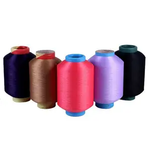 100% Polyester Kết Cấu Dty 150/48 SD Quang 100% Trắng Dty Polyester Sợi Cho Dệt Kim