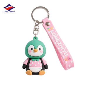 Móc khóa Longzhiyu 17 năm kinh nghiệm sản xuất, móc khóa hình búp bê màu xanh nhạt có hoa, móc khóa PVC mềm tùy chỉnh, phụ kiện trang trí túi xách - Product Image 2