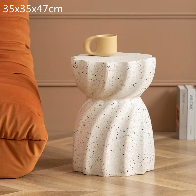 Moderner kreativer runder Weißer Ecktisch für Wohnzimmer & Schlafzimmer