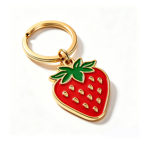 พวงกุญแจแฟชั่นผลไม้ดอกไม้เคลือบแข็งแบบกำหนดเอง ทำจากโลหะผสมสังกะสี - Product Image 4