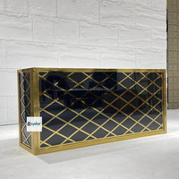 Table de bar miroir dorée Tables de bar pliantes en métal doré pour la maison Table de bar pliante de haute qualité pour les fêtes à louer