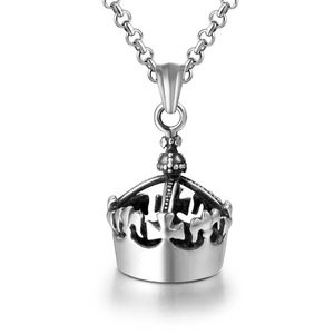 Collar con colgante de corona de acero de titanio para hombres y mujeres SP226 - Product Image 1