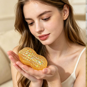 Jouet anti-stress coloré en forme d'arachide à presser, à récupération lente, pour tous les âges - Product Image 6