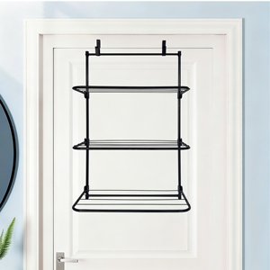 Estante de almacenamiento de metal para el hogar, estante de almacenamiento colgante grande de tres niveles, estante de almacenamiento multiusos - Product Image 3