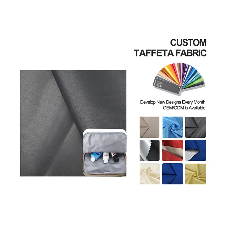 Factory Shop Forest Leaf Taffeta Linens Bemberg Fabric Waterproof 190T 210T Pu Coating Lining