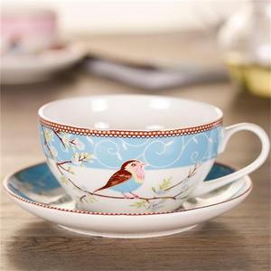 ชุดน้ำชายามบ่ายแบบเรียบง่ายหม้อเซรามิกลายดอกไม้และนกสีน้ำเงิน - Product Image 3