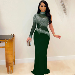 Châu Âu-Phong Cách Sexy Sequined <span class=keywords><strong>net</strong></span>-Bọc Được Trang Bị Bên Váy Crepe Vải Với Tự Nhiên Vòng Eo Và Appliques Cho Câu Lạc Bộ Đêm - Product Image 5