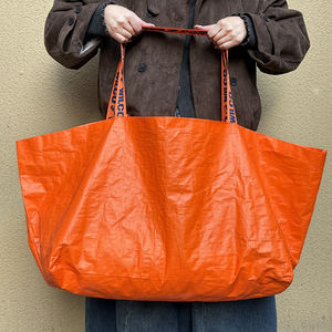 अनुकूलित बड़े पुनर्नवीनीकरण पीपी वाटरप्रूफ टोटे बैग फोल्डेबल डबल हैंडल खरीदारी के लिए पुनः प्रयोज्य किराना बैग - Product Image 2