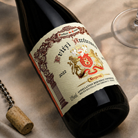 Impression d'étiquettes de vin personnalisées, dorure à chaud, gaufrage, revêtement UV, papier premium, résistant à l'eau et à l'huile, étiquette de bouteille de vin