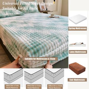 Juego de Sábanas Ajustables de Terciopelo Sintético Suave y Esponjoso, 3 Piezas, 300 Hilos, Control Estático, Cubre Colchón con Bolsillos Profundos para Colchones Gruesos - Product Image 5