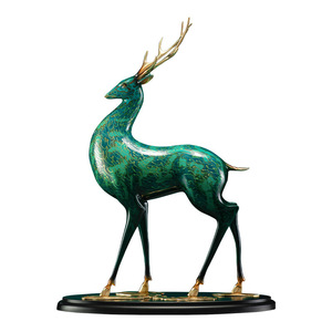 Adorno de Cobre y Oro con Diseño de Ciervo de Nueve Colores, Decoración de Mesa con Forma de Animal en Cobre Lacado, Regalo de Inauguración de Casa - Product Image 1