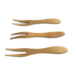 Vajilla personalizable de estilo occidental para el día a día, tenedores de bambú para frutas, postres, pasteles y otros alimentos; mini tenedores disponibles para - Product Image 4