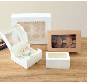 Nhà Máy Bán Buôn Thực Phẩm Cấp 1 2 4 6 12 Lỗ Cupcake Hộp Biểu Tượng Tùy Chỉnh Bánh Cup Bánh Bao Bì Hộp 12 Với Cửa Sổ PVC - Product Image 6
