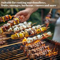 Brochettes de barbecue en bambou jetables, bâtonnets de kebab en bois naturel pour grillades, satay, viande, légumes, cuisine en plein air, fête