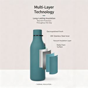Custom Logo 550ml Sport Drink Bottle Stainless Steel Double Wall Vacuum Flask Thermal Rubber <b>Paint</b> Matte Gym Sports Water Bottle - Product Image 4