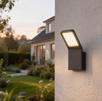 Applique murale LED en polycarbonate étanche en forme de L, orientée vers le bas, en aluminium, à intensité variable, blanc chaud, pour jardin, porche, villa