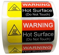 Étiquettes d'avertissement personnalisées pour surfaces chaudes – Ne touchez pas, Attention Chaleur, Autocollants Flamme Chaude, Autocollants d'expédition Fluorescents Imperméables Flamme Chaude