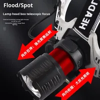 Lampe frontale puissante rechargeable à zoom réglable et à activation par mouvement pour les aventures en plein air, le travail nocturne et les situations d'urgence