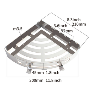 Accessoires <span class=keywords><strong>de</strong></span> <span class=keywords><strong>salle</strong></span> <span class=keywords><strong>de</strong></span> <span class=keywords><strong>bain</strong></span> CAPEXRV, étagère <span class=keywords><strong>de</strong></span> rangement <span class=keywords><strong>de</strong></span> <span class=keywords><strong>salle</strong></span> <span class=keywords><strong>de</strong></span> <span class=keywords><strong>bain</strong></span> en acier inoxydable, étagère d'angle murale argentée avec crochet - Product Image 6