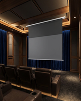 Écran de projection motorisé encastré au plafond, écran à tension par languettes dissimulées, écran de projection pour cinéma maison 4K blanc mat, 120 150 pouces