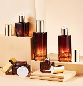 Luxuriöse Kosmetik-Glasverpackung 30ml 50ml 100ml 120ml Serumflasche Lotion Mattes Braunglas Pumpflasche Dunkelgrüne Flasche - Product Image 2