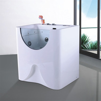 Baignoire autoportante moderne en acrylique blanc avec fonction massage intégrée et design pliable pour petites salles de bain - Baignoire d'angle profonde pour trempage prolongé