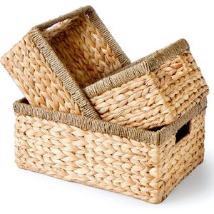 Premium <b>Large</b> Water Hyacinth Wicker Storage Basket Lacquer Finish American Style Eco Friendly Organizer <b>Bin</b> Vietnam Export - Product Image 1