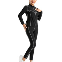 Setelan Sauna Garis-garis Fuchsia Grosir, Lengan Panjang, Kerah Tegak, Pakaian Yoga, Setelan Sauna untuk Wanita